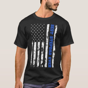 Camiseta Melhor Stepdad Ever EUA Vintage Flag Patriotic Bon