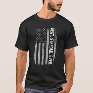 Camiseta Melhor Stepdad Nunca Vintage - Bandeira Americana 