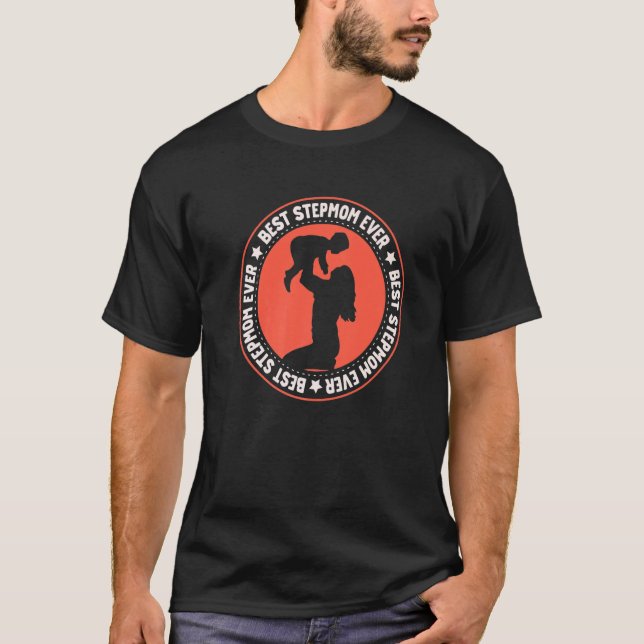 Camiseta Melhor Stepman Dia de as mães De Rapariga (Frente)