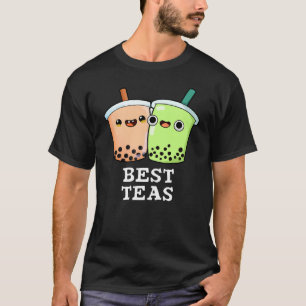 Camiseta Melhor Teas Engraçado Besties Boba Tea Pun Dark BG