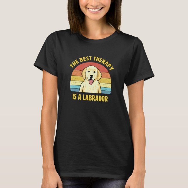 Camiseta Melhor Terapia É Um Design De Cachorrinho Labrador (Frente)