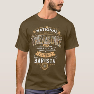 Camiseta Melhor tesouro nacional barista para o trabalho