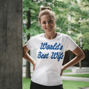 Camiseta Melhor texto azul-mar da Esposa