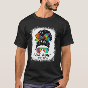 Camiseta Melhor Tia De Bleach Tie Dye Sye Bun Hair Mothe