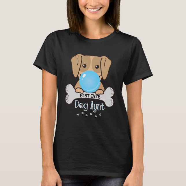 Camiseta Melhor Tia De Cachorro Das Mulheres (Frente)