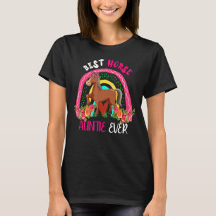 Camiseta Melhor Tia de Cavalo Sempre Laço de Cavalo Fofo Fa