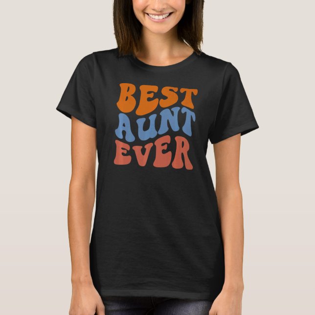 Camiseta Melhor tia de Groovy Ever com Hippie Boho 70s V (Frente)