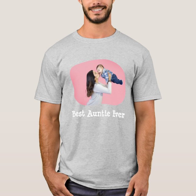 Camiseta Melhor tia Ever BAE carregar sua foto horizontal (Frente)