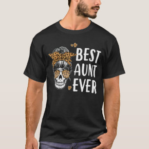 Camiseta Melhor Tia Ever Skull Lepard Dia de as mães