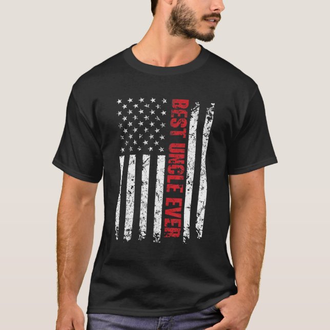 Camiseta Melhor Tio Alguma Bandeira Americana Presente Para (Frente)