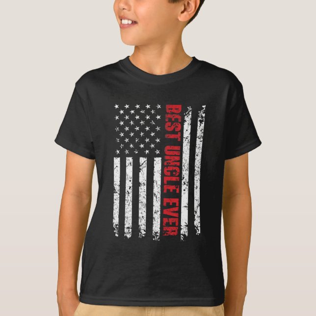 Camiseta Melhor Tio Alguma Bandeira Americana Presente Para (Frente)