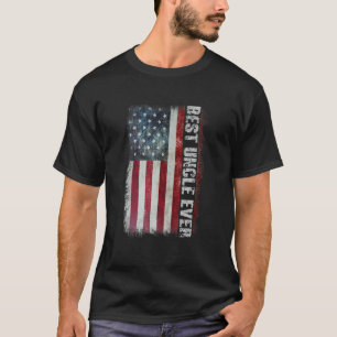 Camiseta Melhor Tio de Todos Bandeira Americana Dia dos Pai