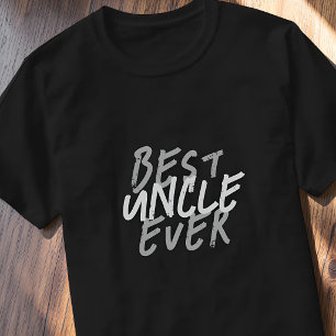 Camiseta Melhor Tio de Todos os Tempos Moderno Branco e Cin