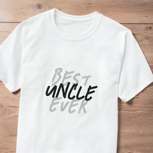 Camiseta Melhor Tio de Todos os Tempos Moderno Preto e Bran