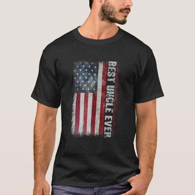 Camiseta Melhor Tio Dia de os pais De Bandeira Americana Pa (Frente)
