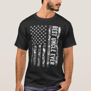 Camiseta Melhor Tio Ever American Flag Camo Veteran Patriot