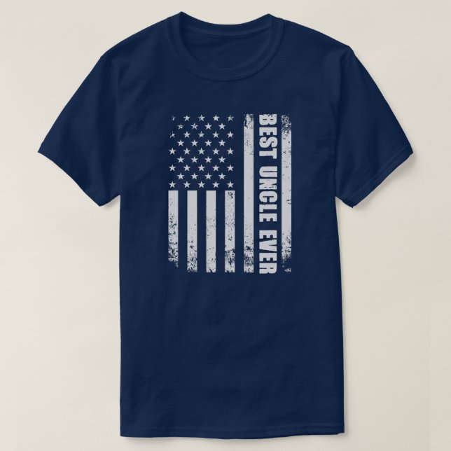 Camiseta Melhor Tio Nunca Homens Bandeira Americana Bandeir (Frente do Design)