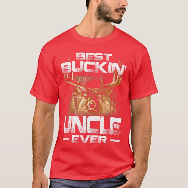 Camiseta Melhor Tio que já Existiu Caçando Veado Pai que dá (Frente)