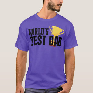 Camiseta Melhor Tipografia de Pai com Troféu em Mundos Simp