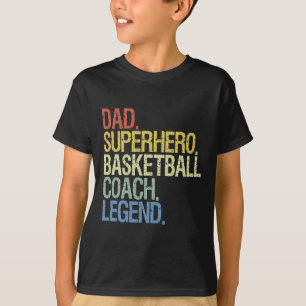Camiseta Melhor treinador de Pai de basquetebol nunca retro