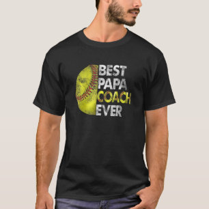 Camiseta Melhor treinador de Papá de Softball... Retrair o