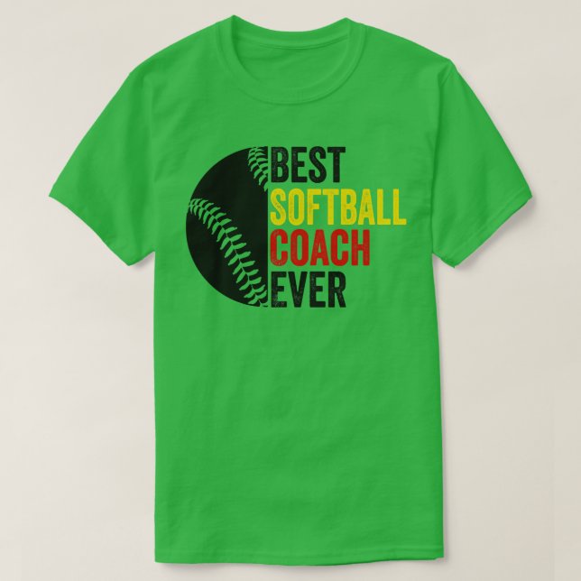 Camiseta Melhor treinador SoftBall Nunca (Frente do Design)