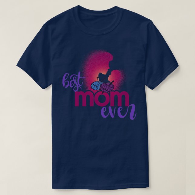 Camiseta Melhor tricô Mãe De 387 (Frente do Design)