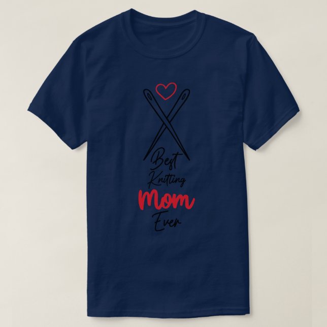 Camiseta Melhor tricô Mãe Por 7 (Frente do Design)