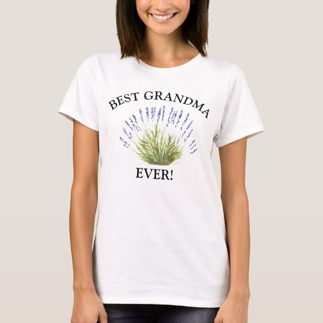 Camiseta Melhor Vovó Alguma Lavanda Herbácea cor d'água rox (Frente)