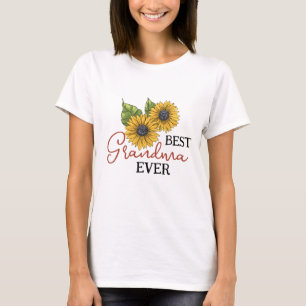 Camiseta Melhor Vovó Alguma Vez Floral De Girassol Personal
