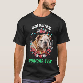 Camiseta Melhor Vovô De Bulldog Nunca