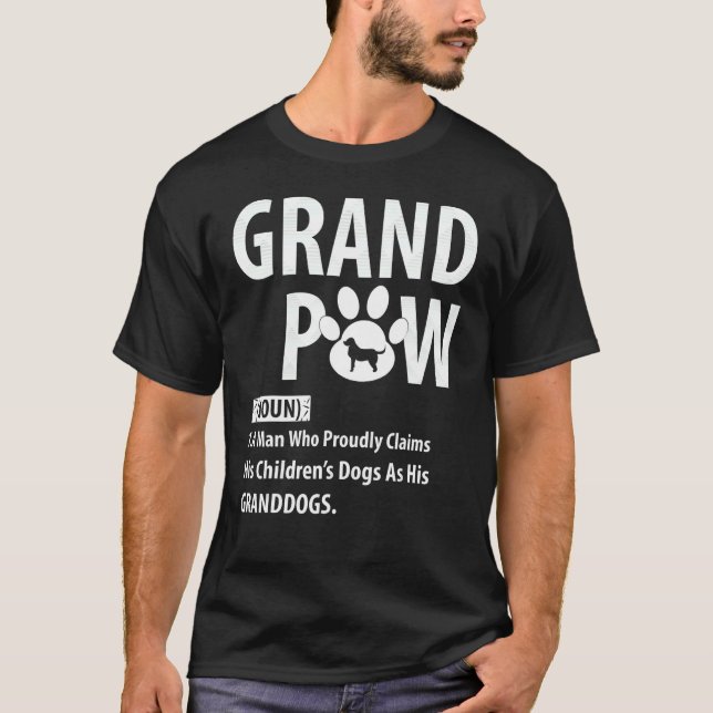 Camiseta Melhor Vovô De Cachorro De Vovô Roupa Retro Grand (Frente)