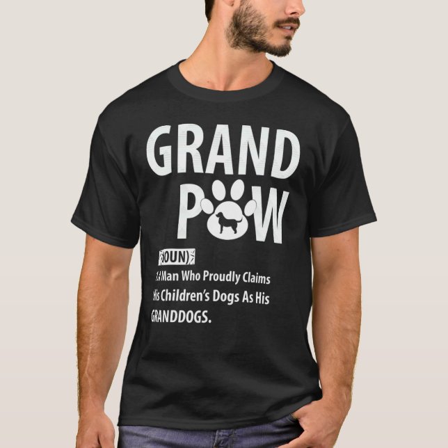 Camiseta Melhor Vovô De Cachorro De Vovô Roupa Retro Grand (Frente)