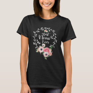 Camiseta Melhor Vovó de Decoração Floral Nona Nunca