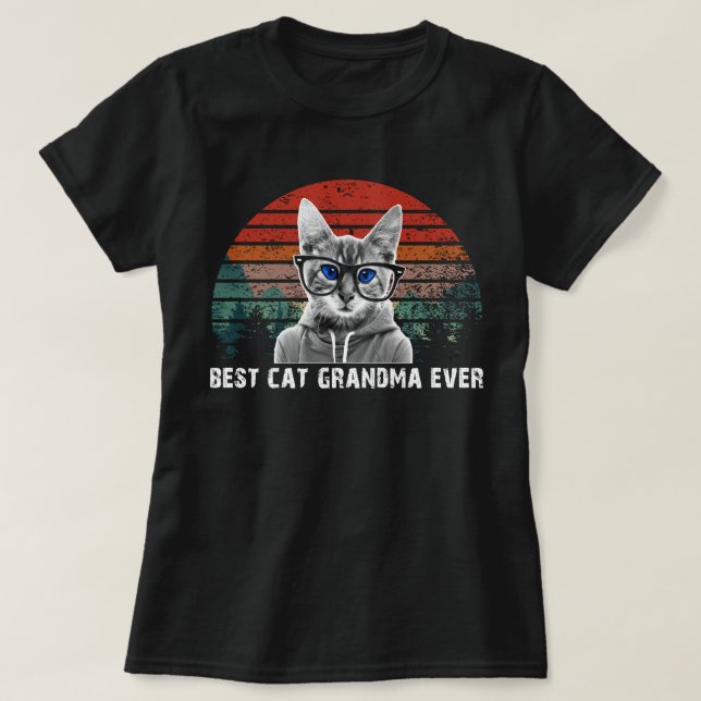 Camiseta melhor vovó de gato de sempre (Frente do Design)