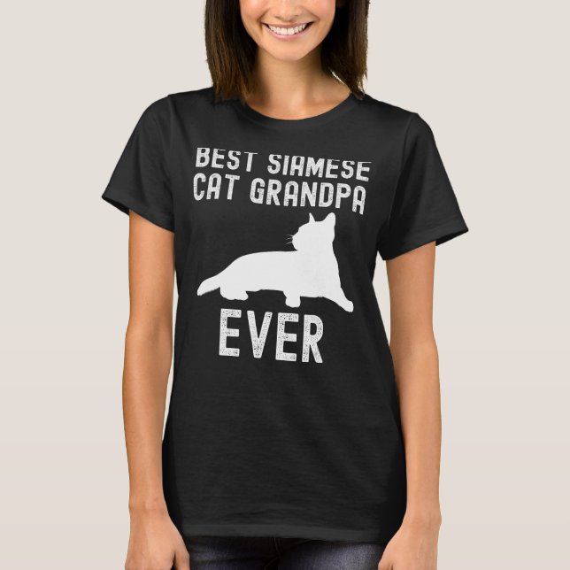 Camiseta Melhor Vovô De Gato Siamês Nunca Dia Do Pai (Frente)