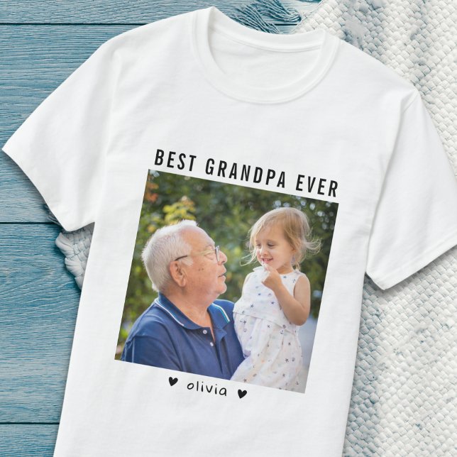 Camiseta Melhor Vovô De Vovô E Avô Foto (Best Grandpa Ever Grandfather And Grandkid Photo T-Shirt
)