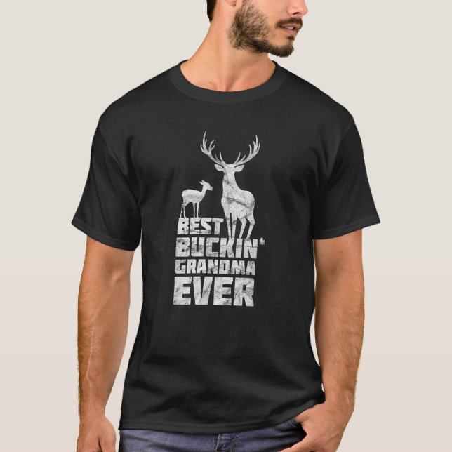 Camiseta Melhor Vovó Deer Buck Caçando Presente Tee (Frente)