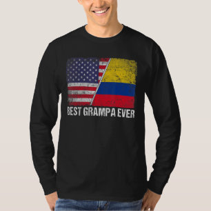 Camiseta Melhor vovô Dia de os pais Colômbia Bandeira Ameri