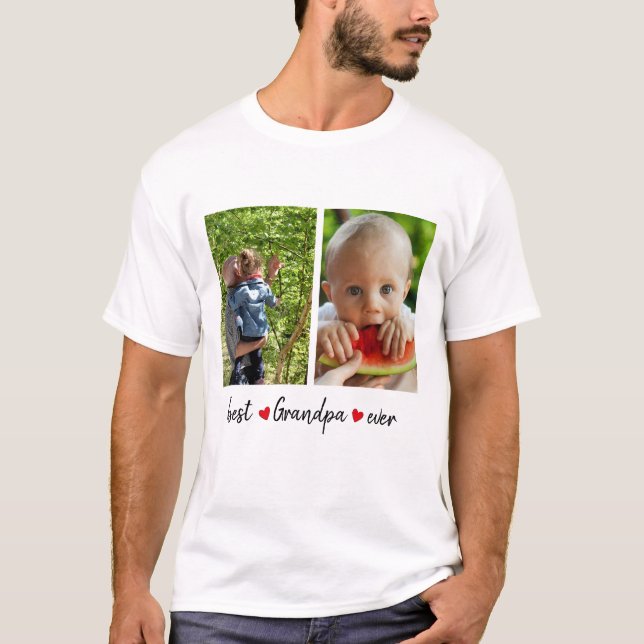 Camiseta Melhor Vovô Ever 2 Fotografia Personalizada (Frente)