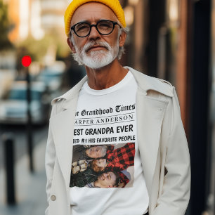 Camiseta Melhor Vovô Já Personalizado Foto De Jornal