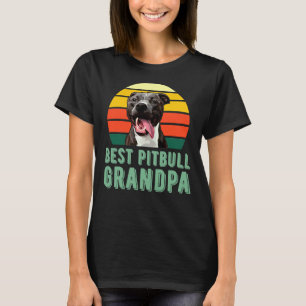 Camiseta Melhor Vovô Pitbull Engraçado Cachorro Bonito Vint