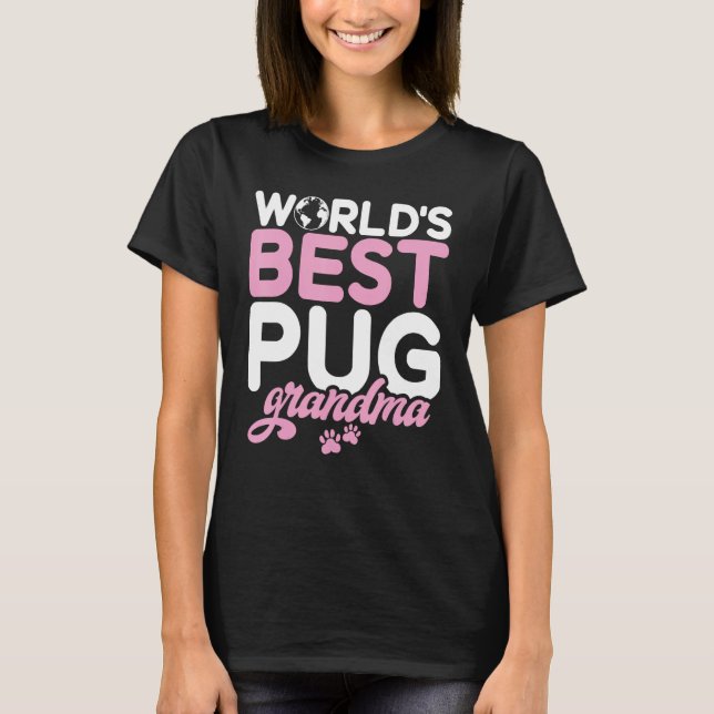 Camiseta Melhor vovó Pug do mundo (Frente)