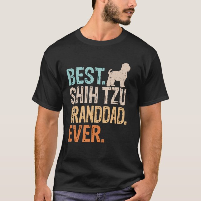 Camiseta Melhor Vovô Shiu Tzu Nunca Cachorro Sobrevoado Vov (Frente)
