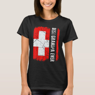 Camiseta Melhor vovô suíço de Suiça bandeira do pai