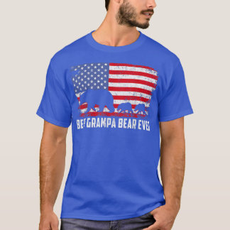 Camiseta Melhor vovô urso desde os EUA Bandeira Americana D