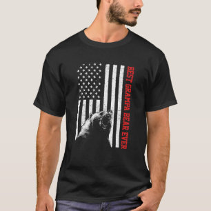 Camiseta Melhor vovô urso desde os EUA Bandeira Americana D