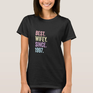 Camiseta Melhor Wifey desde 1997 25 Casamento Aniversário 2