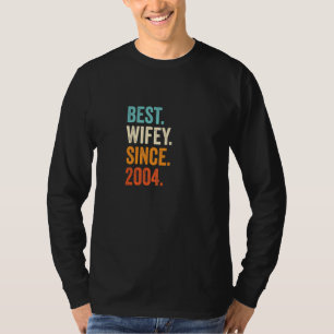 Camiseta Melhor Wifey desde 2004 18º aniversário do casamen