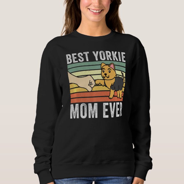 Camiseta Melhor Yorkshire Terrier Mãe Alguma Vez Retro Vint (Frente)
